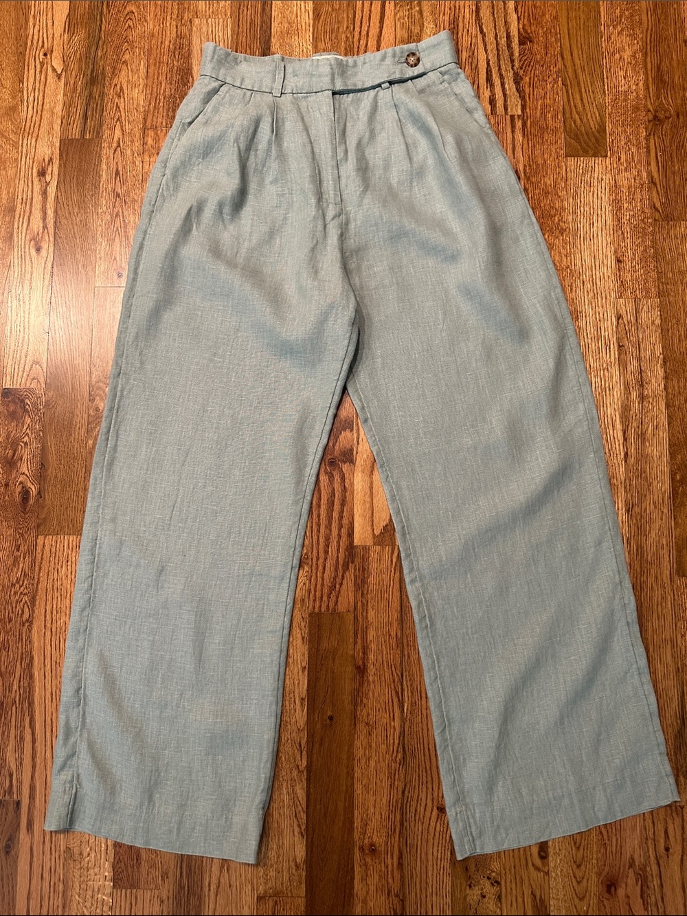 Abercrombie & Fitch Linen Collection Sage Pleated Linen-Blend Pants Size 27